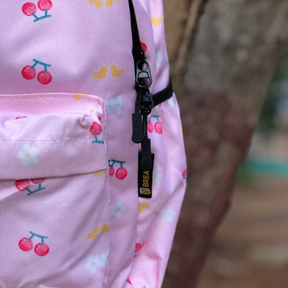 DB118 Baby Pink Allover Printed Backpack - BREACHIT