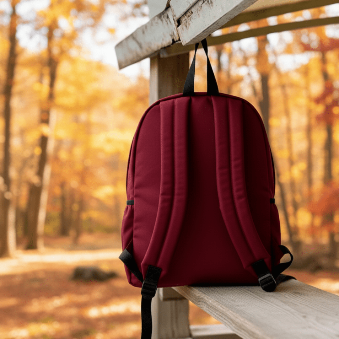 DB121 Maroon Allover Printed Backpack - BREACHIT