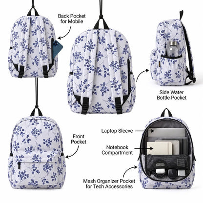 DB130 Wild Flowers Allover Printed Backpack - BREACHIT