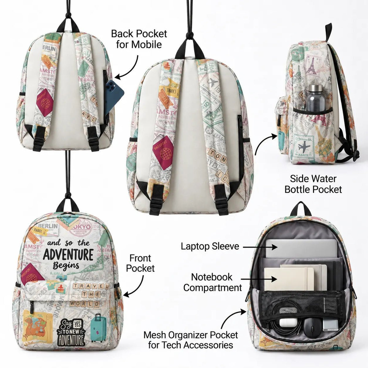 DB137 Roam Squad Allover Printed Backpack - BREACHIT