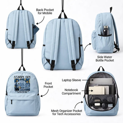 DB143 Starry Soul Allover Printed Backpack - BREACHIT