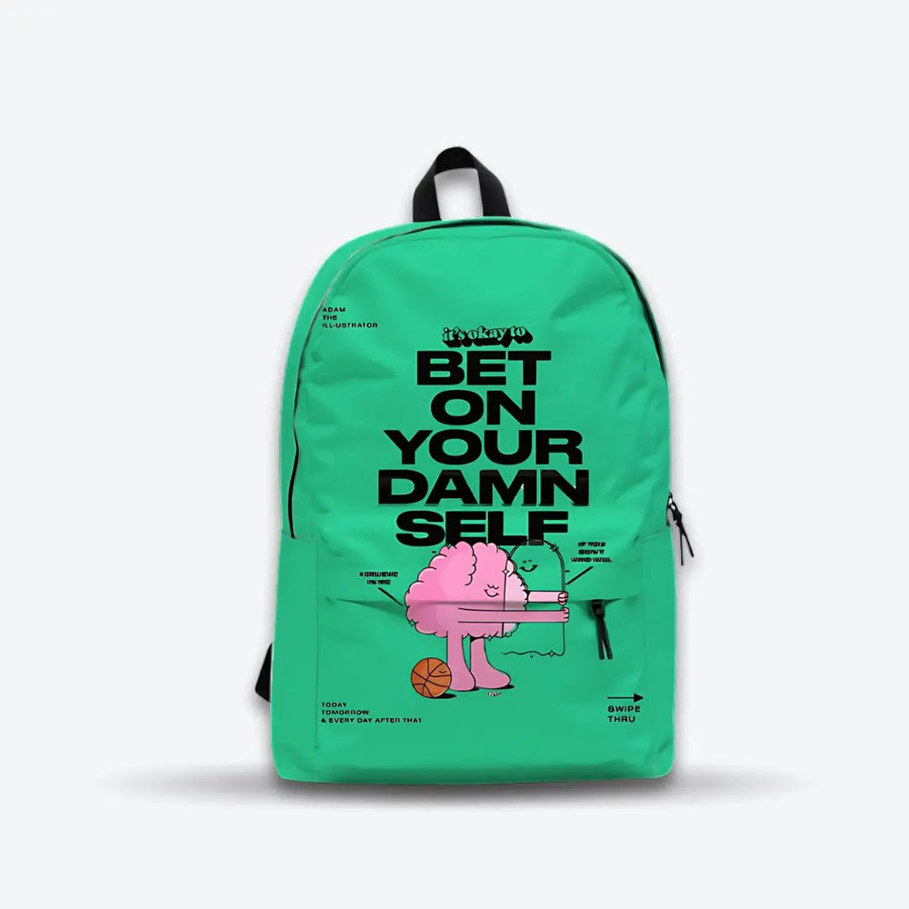 DB145 Self Made Allover Printed Backpack - BREACHIT