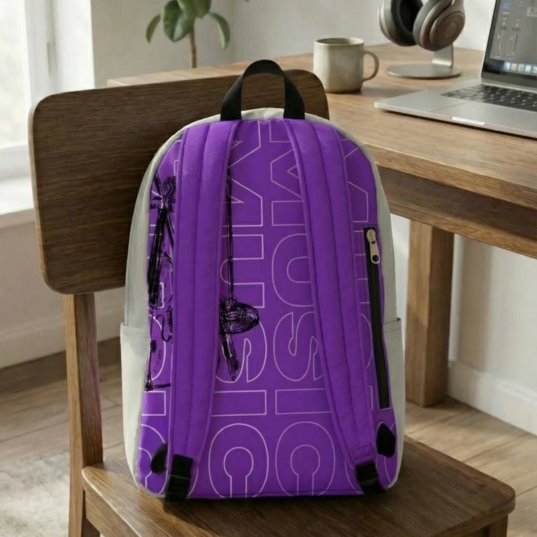 DB156 Vinyl Vibes Allover Printed Backpack - BREACHIT
