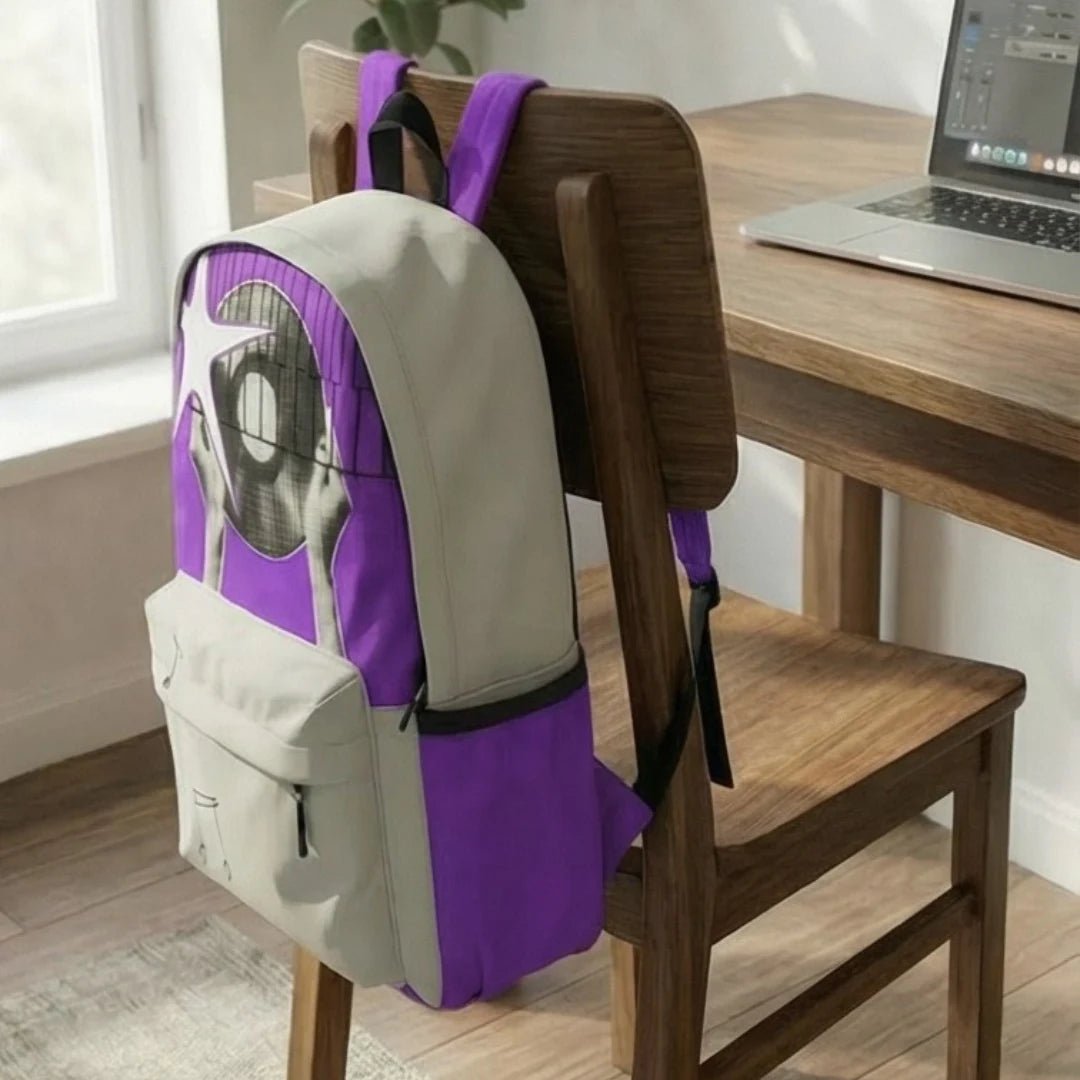 DB156 Vinyl Vibes Allover Printed Backpack - BREACHIT