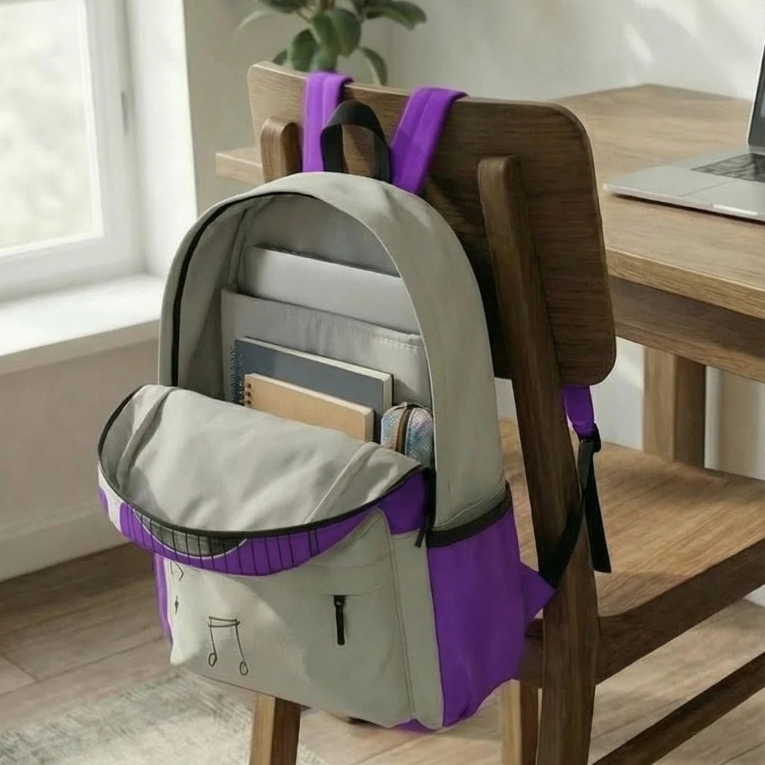 DB156 Vinyl Vibes Allover Printed Backpack - BREACHIT