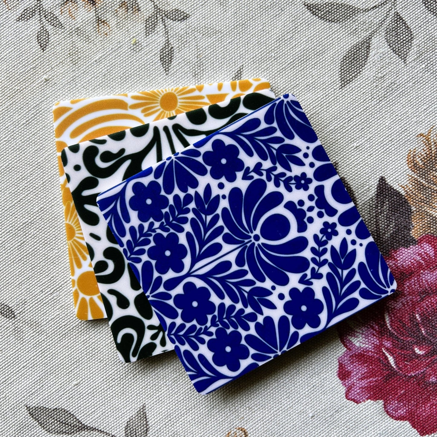 Floral Harmony Tea Coaster Set - BREACHIT