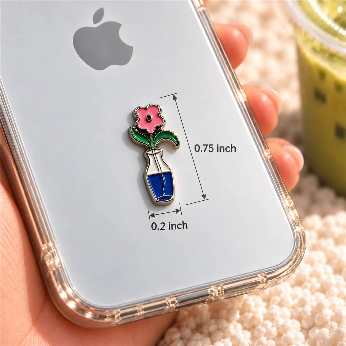 Floral Vase - Adhesive Metal Charm - BREACHIT