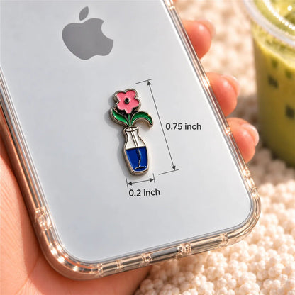 Floral Vase - Adhesive Metal Charm - BREACHIT