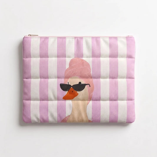 Glam Goose Striped Quilt Puffer Laptop Sleeve - BREACHIT