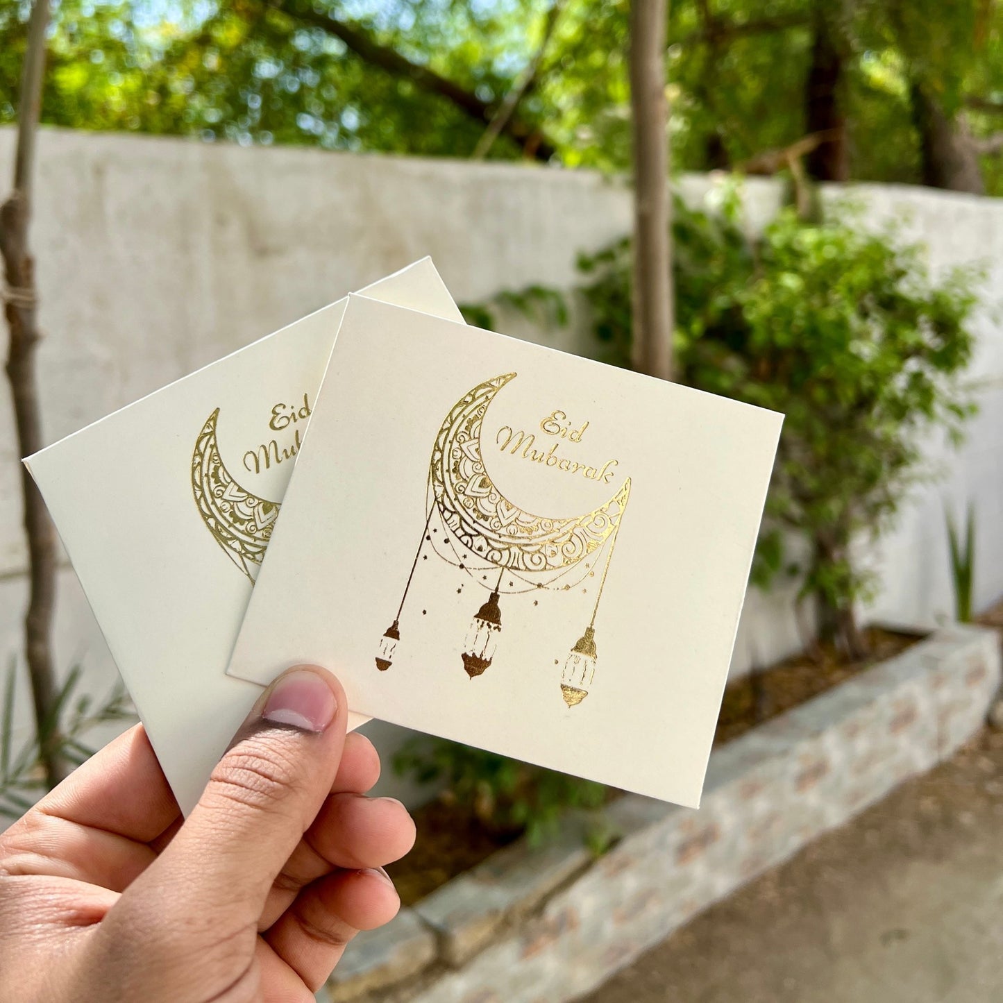 Gold Eid Mubarak | Your Name Textured Envelopes - BREACHIT