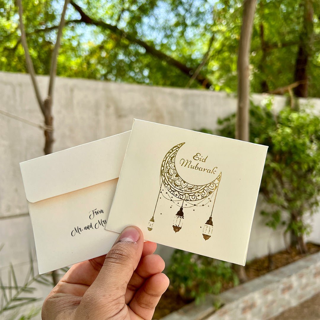 Gold Eid Mubarak | Your Name Textured Envelopes - BREACHIT