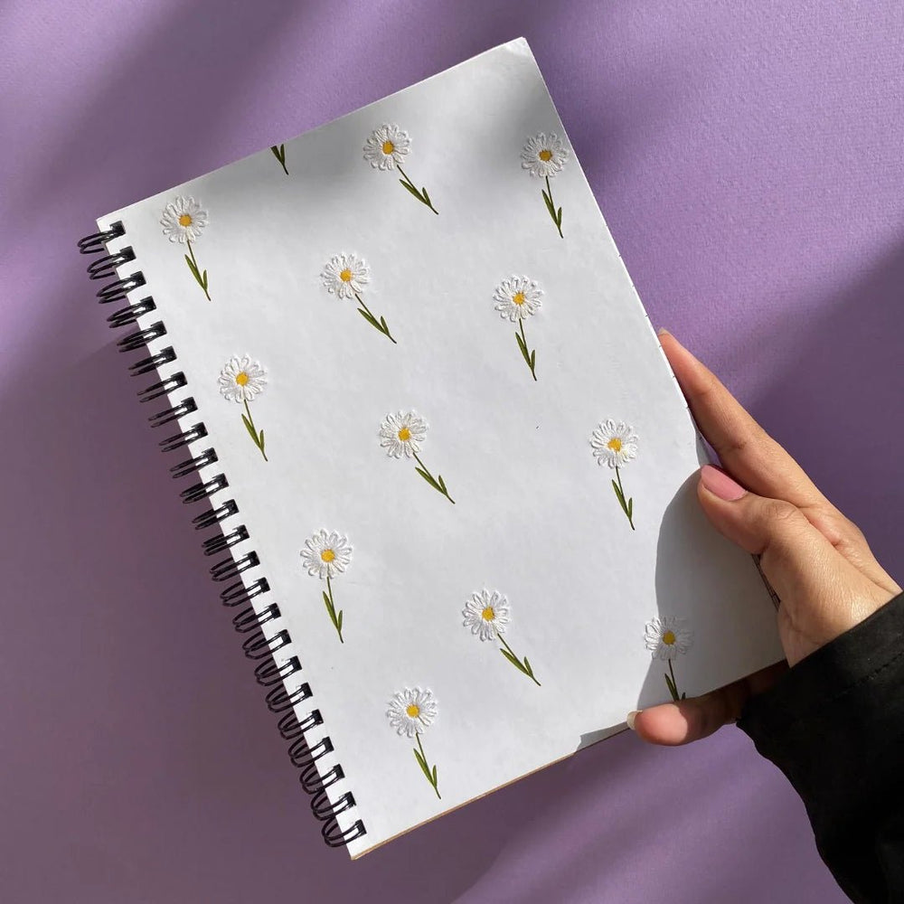Golden Daisies Embroidered Notebook - BREACHIT