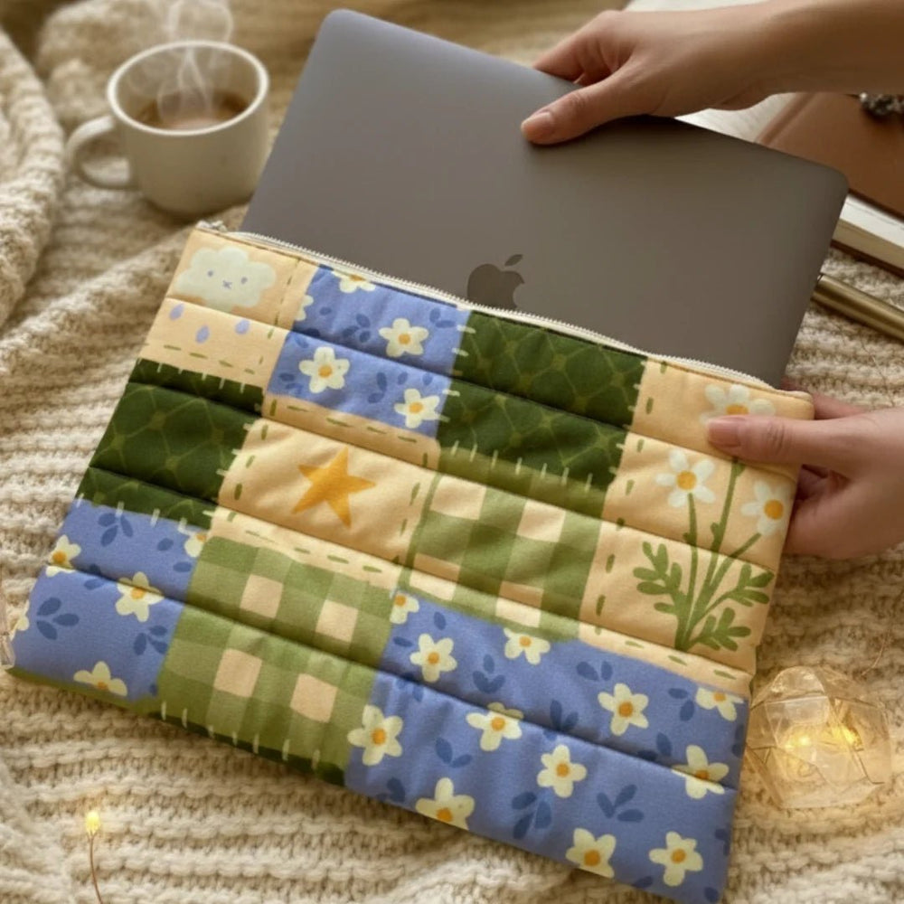 Harvest Meadow Quilt Puffer Laptop Sleeve - BREACHIT