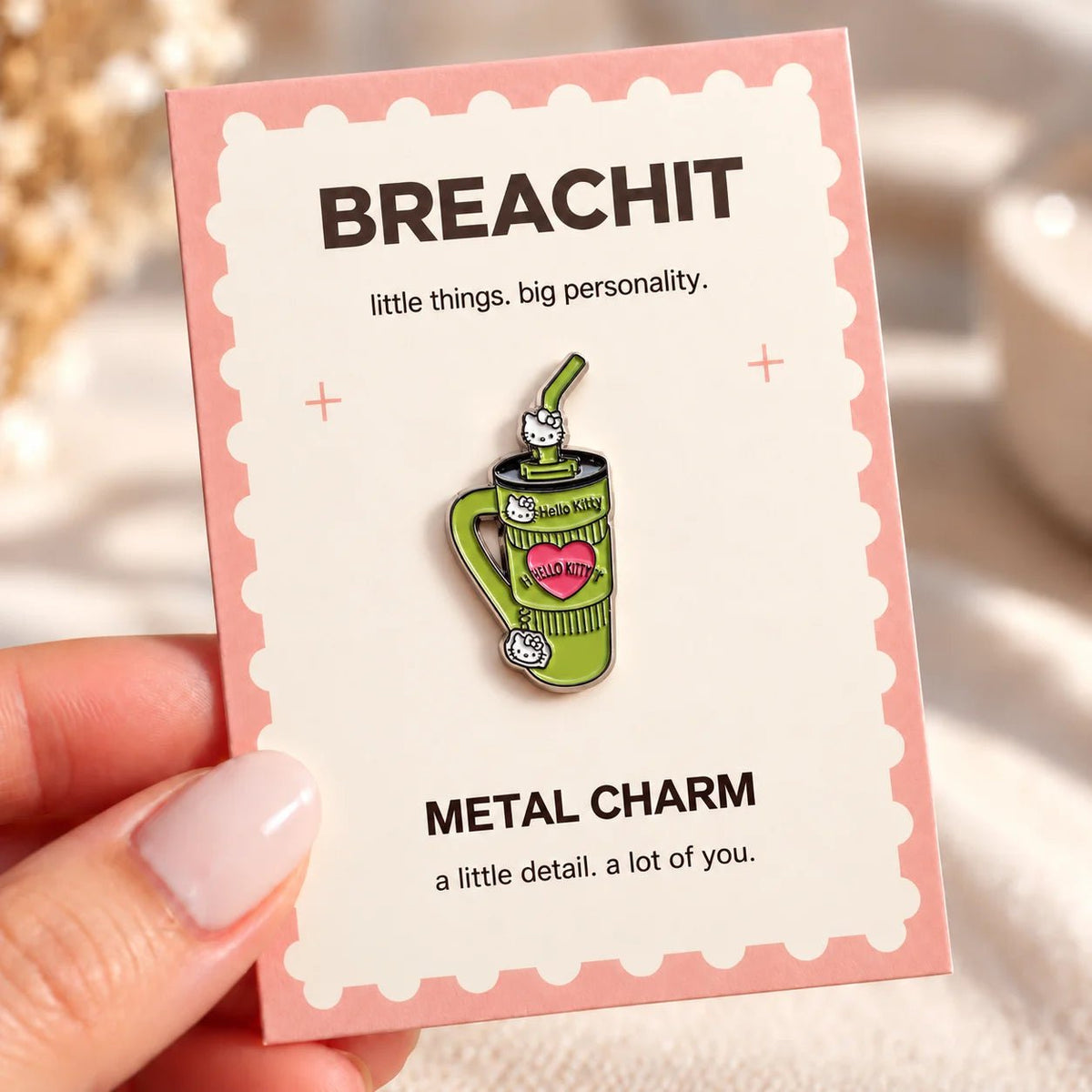Hello Kitty Tumbler - Adhesive Metal Charm - BREACHIT