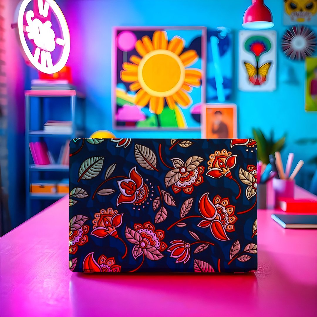 L186 Traditional Floral Laptop Skin - BREACHIT