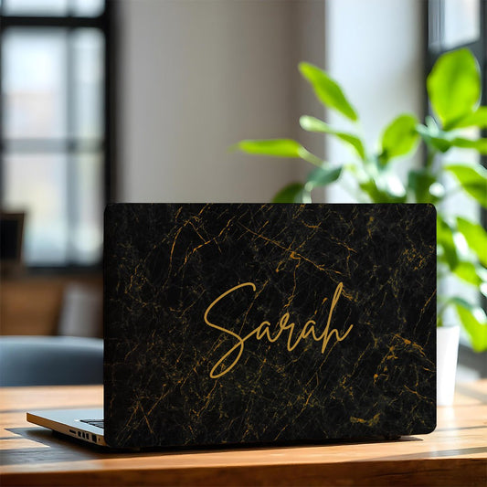 L219 Black Gold Name Laptop Skin - BREACHIT