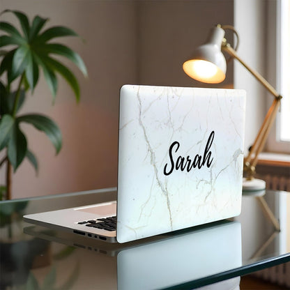 L220 White Marble Name Laptop Skin - BREACHIT