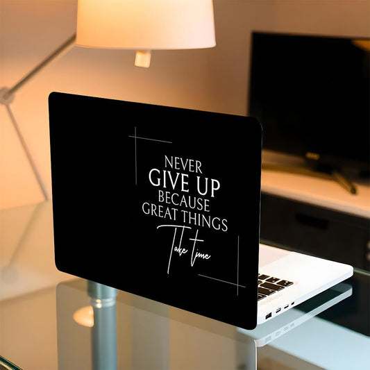 L245 Never Give Up Laptop Skin - BREACHIT