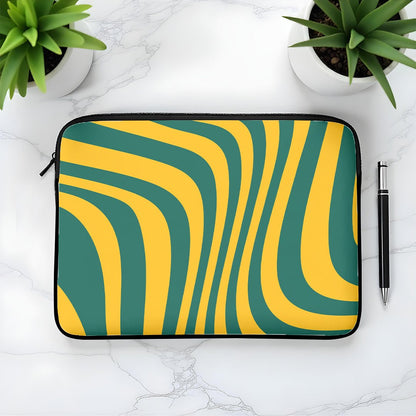 L258 Snaky yellow green Laptop Sleeve - BREACHIT