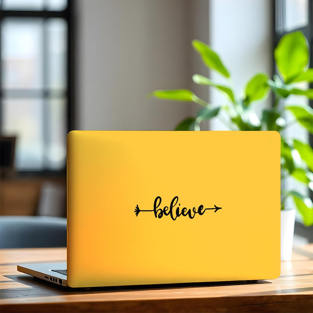 L259 Yellow Believe Laptop Skin - BREACHIT