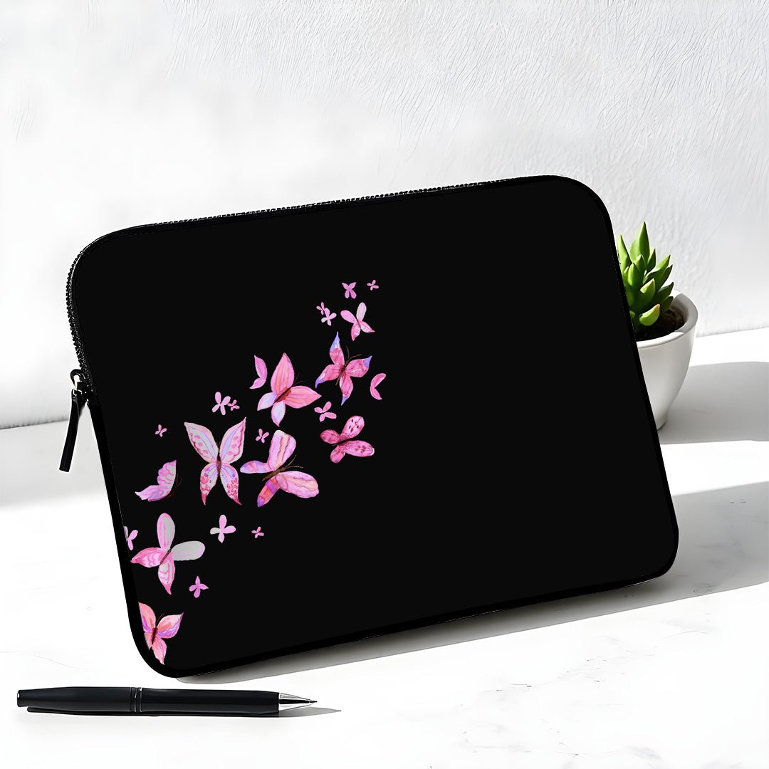 L271 Pink Butterflies Laptop Sleeve - BREACHIT