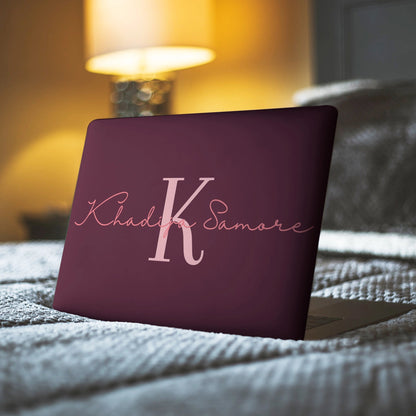 L317 Crimson Initial Name Laptop Skin - BREACHIT