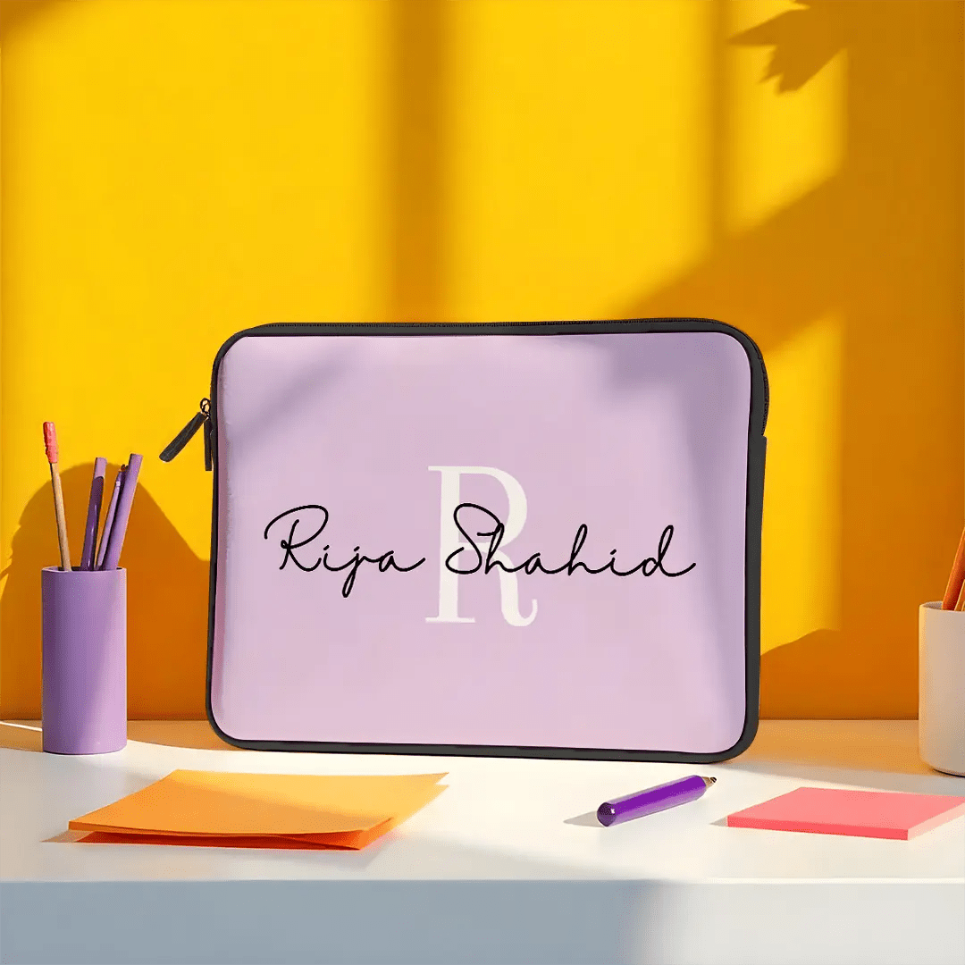 L318 Lilac Whimsy Name Laptop Sleeve - BREACHIT