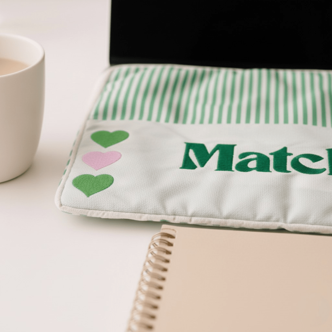 Matcha Muse Embroided Laptop Sleeve - BREACHIT