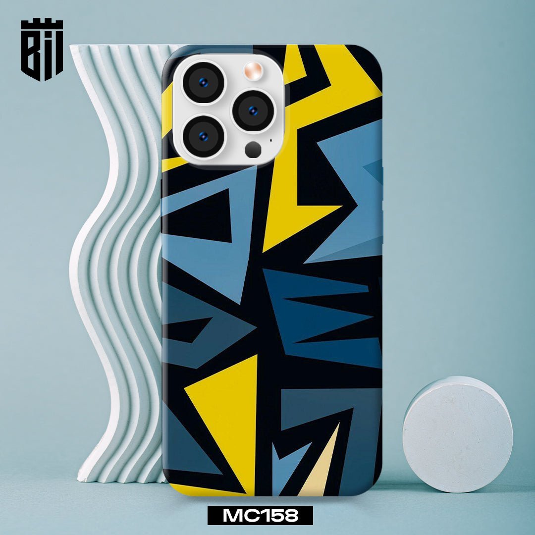 MC158 Blue Yellow Abstract Design Mobile Case - BREACHIT