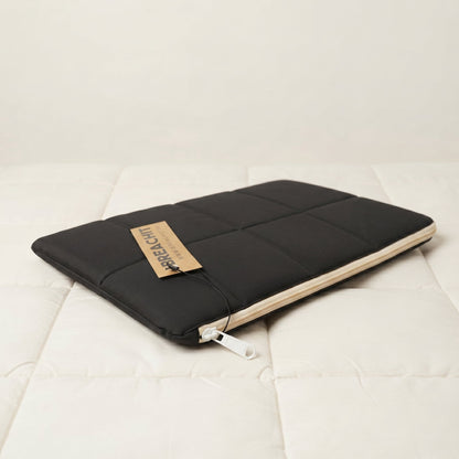 Midnight Black Quilt Puffer Laptop Sleeve - BREACHIT