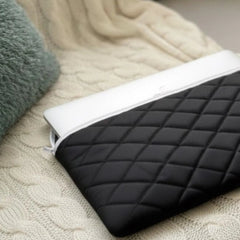 Midnight Black Quilt Puffer Laptop Sleeve - BREACHIT
