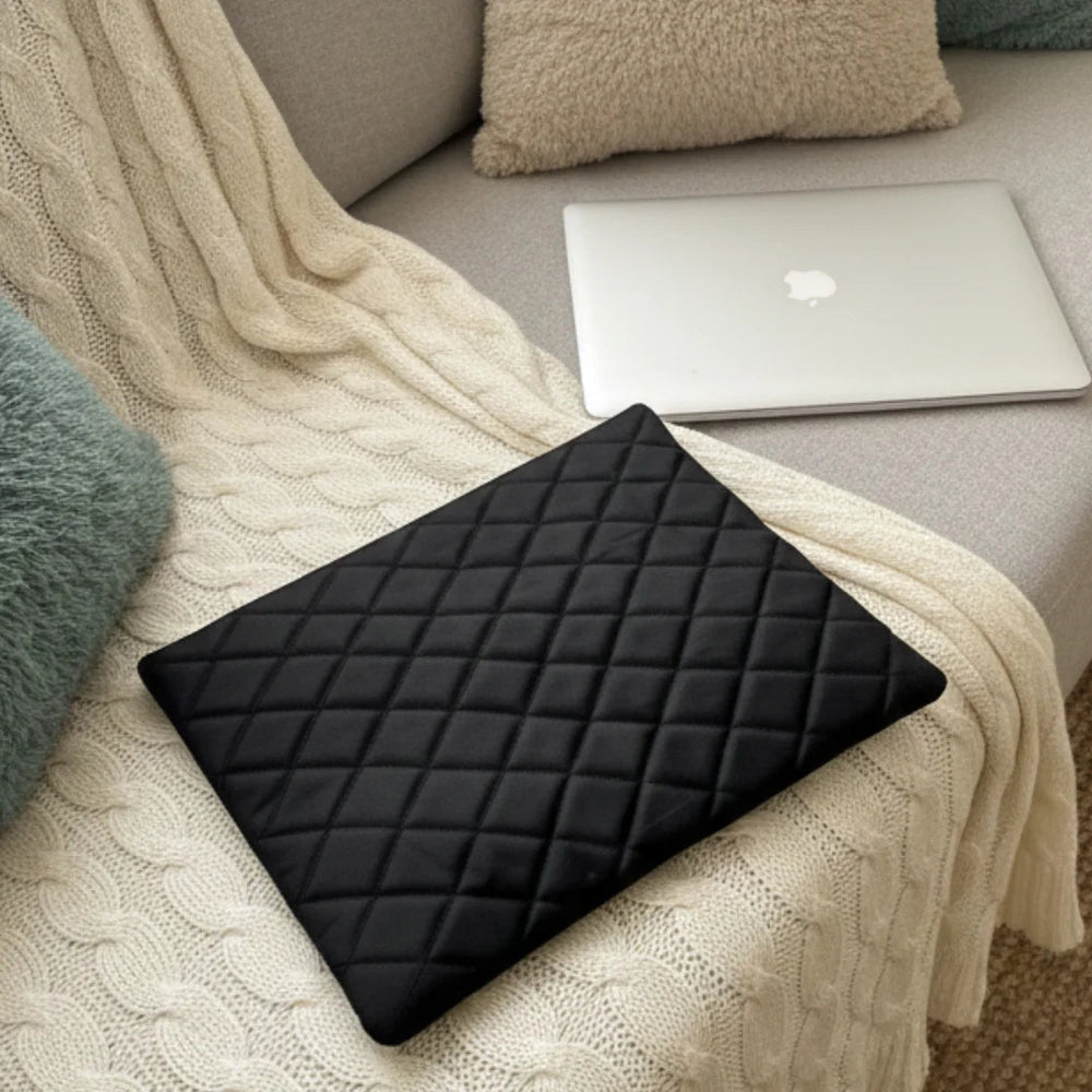 Midnight Black Quilt Puffer Laptop Sleeve - BREACHIT