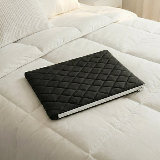 Midnight Black Quilt Puffer Laptop Sleeve - BREACHIT