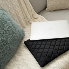 Midnight Black Quilt Puffer Laptop Sleeve - BREACHIT
