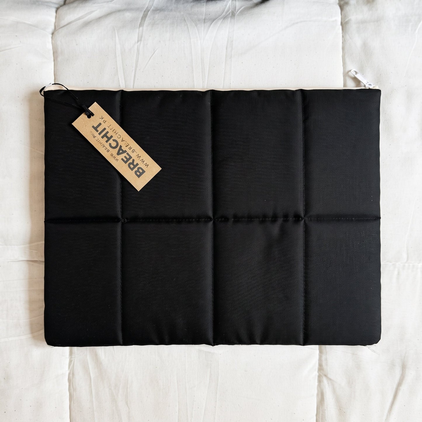 Midnight Black Quilt Puffer Laptop Sleeve - BREACHIT