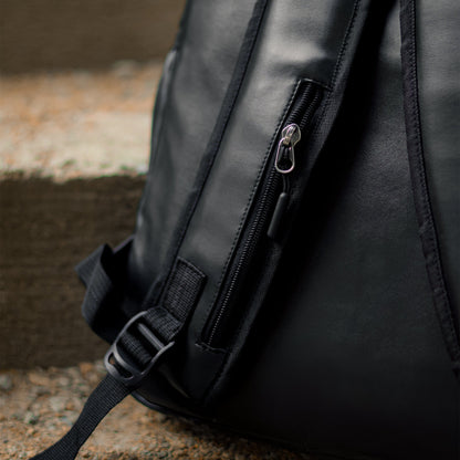 Noir Leatherite Backpack - BREACHIT