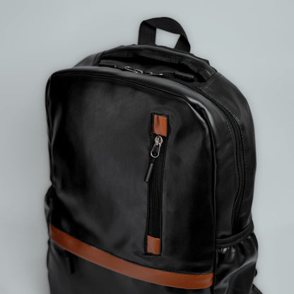 Noir Leatherite Backpack - BREACHIT