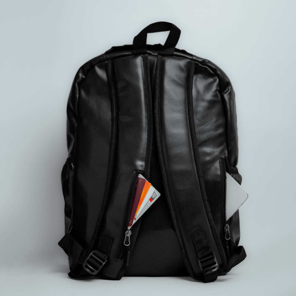 Noir Leatherite Backpack - BREACHIT