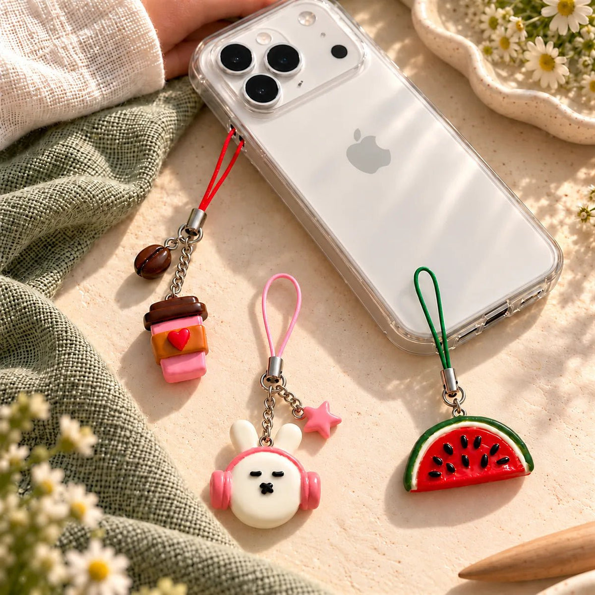 Pack of 5 - Handmade Clay Phone Charms - BREACHIT