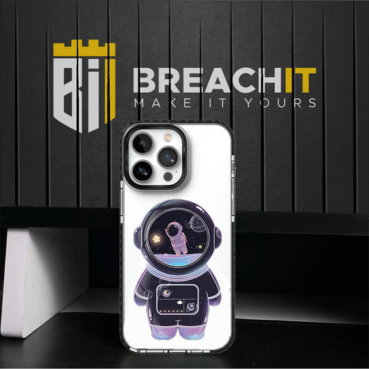 PC006 Space Man Acrylic Black Border Mobile Case - BREACHIT