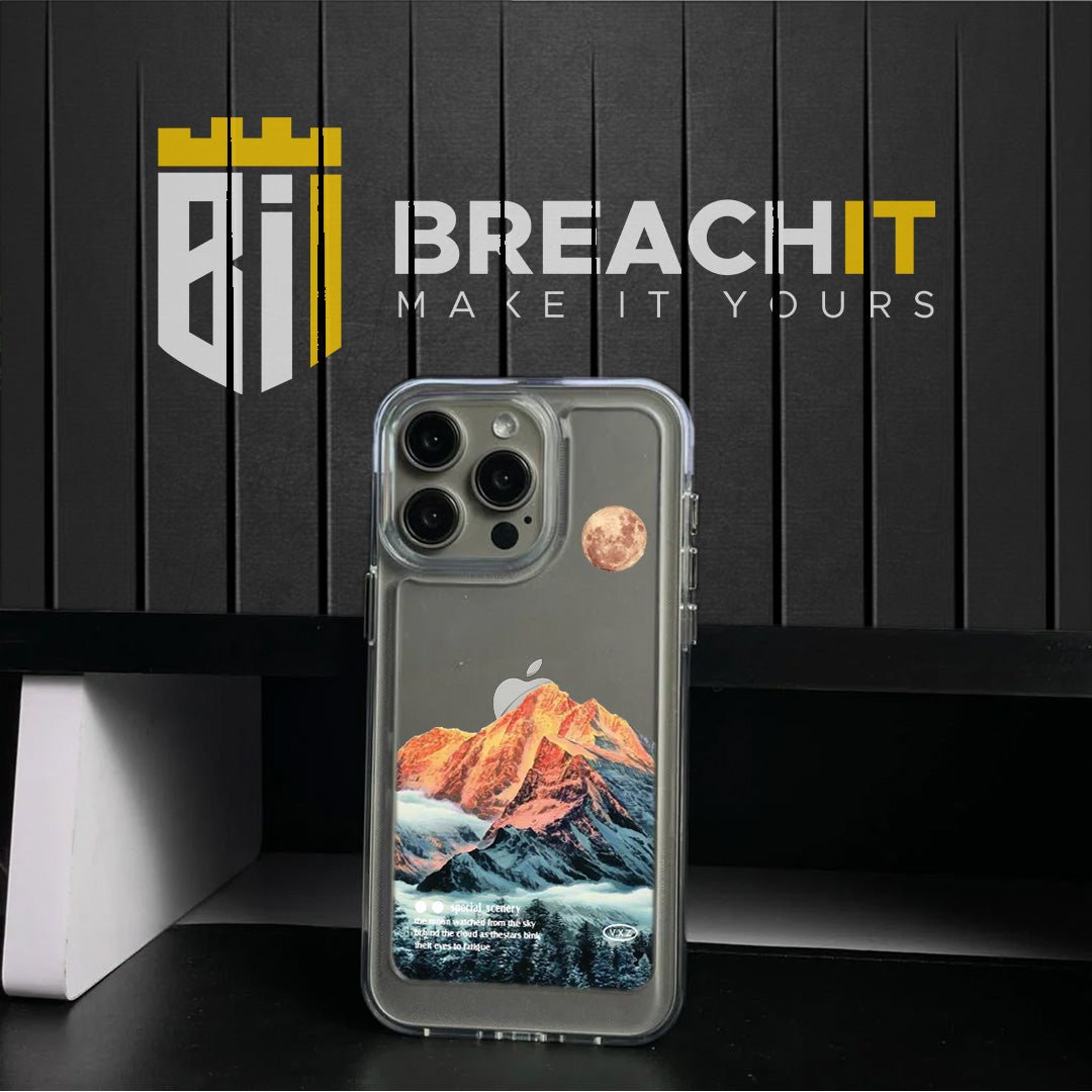 PC011 Orange Mountain Acrylic Black Border Mobile Case - BREACHIT