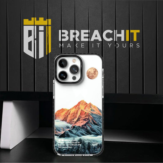 PC011 Orange Mountain Acrylic Black Border Mobile Case - BREACHIT