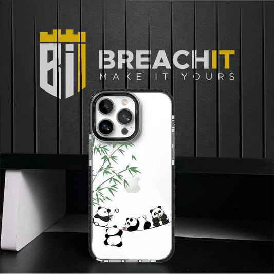 PC012 Panda's Acrylic Black Border Mobile Case - BREACHIT