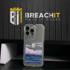 PC013 Sea And Moon Acrylic Black Border Mobile Case - BREACHIT