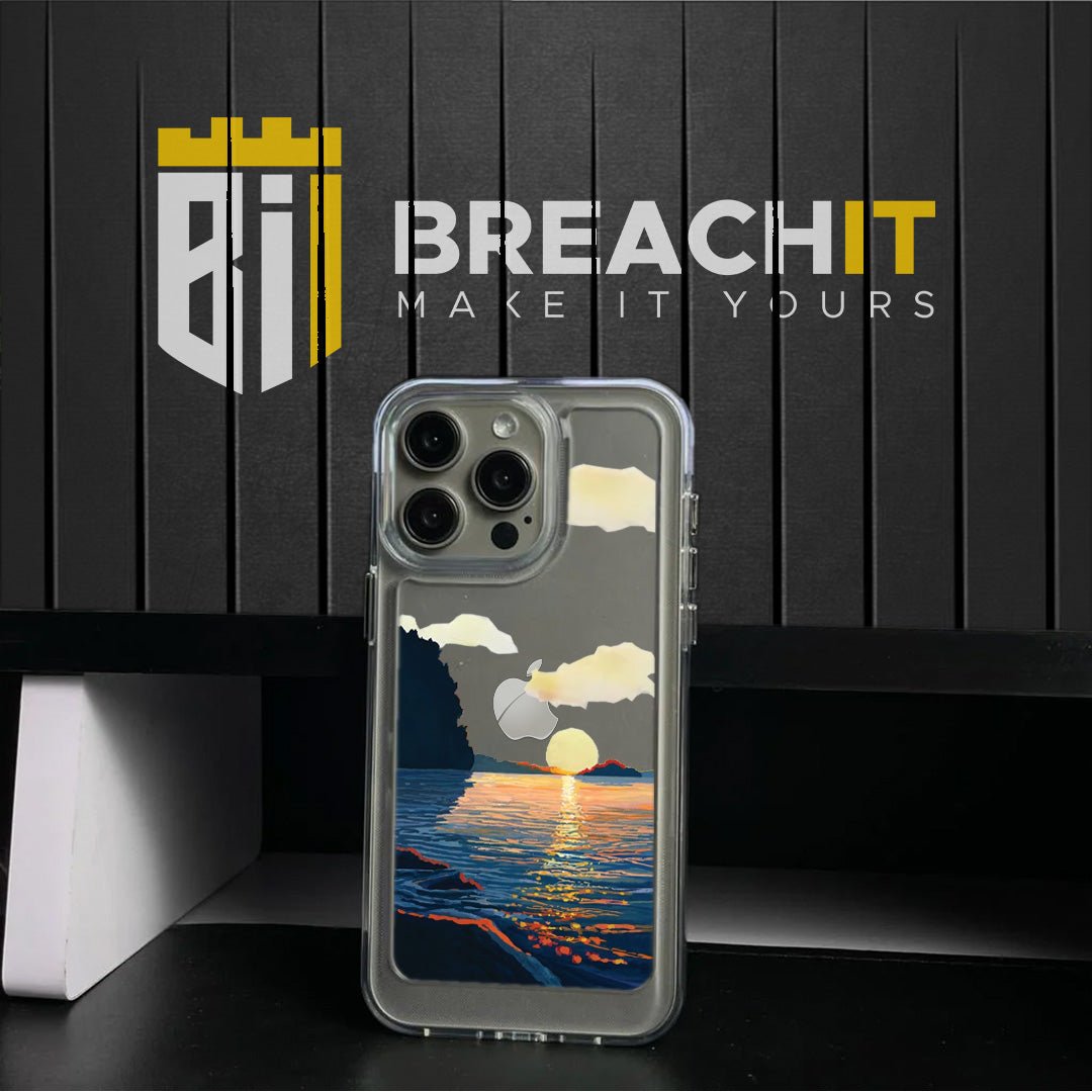 PC015 Sunset Acrylic Black Border Mobile Case - BREACHIT