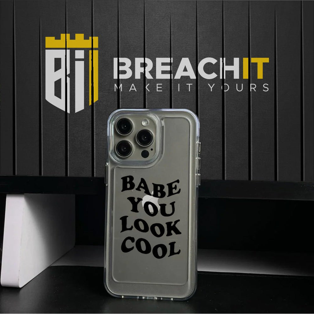 PC020 Babe You Look Cool Acrylic Black Border Mobile Case - BREACHIT