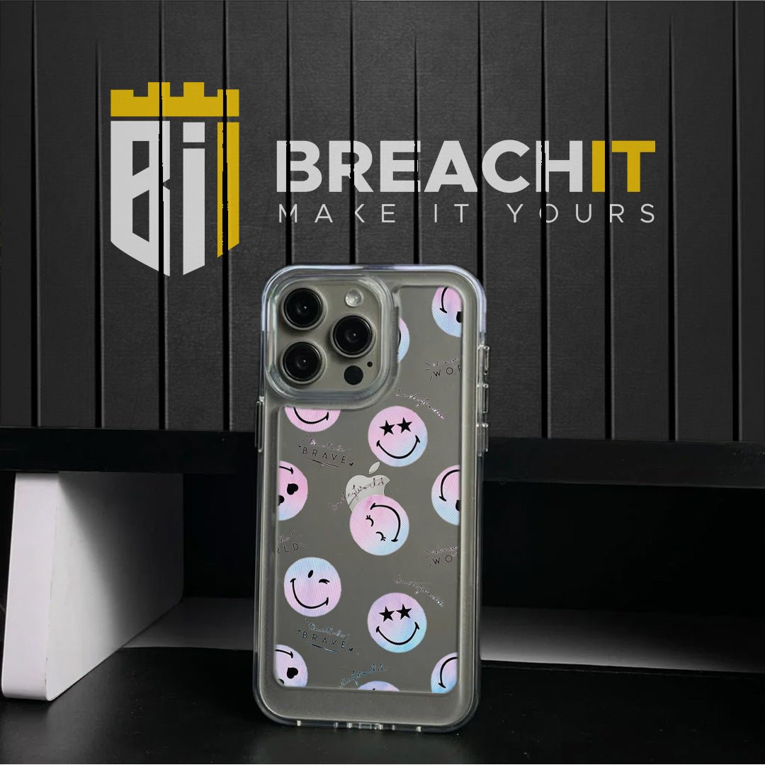 PC021 Happy Face Acrylic Black Border Mobile Case - BREACHIT