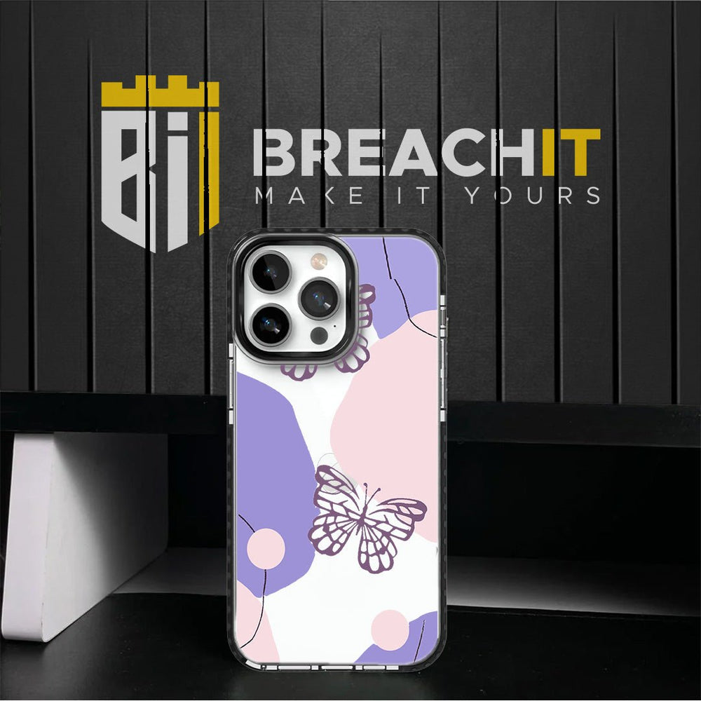 PC028 Butterfly Acrylic Black Border Mobile Case - BREACHIT