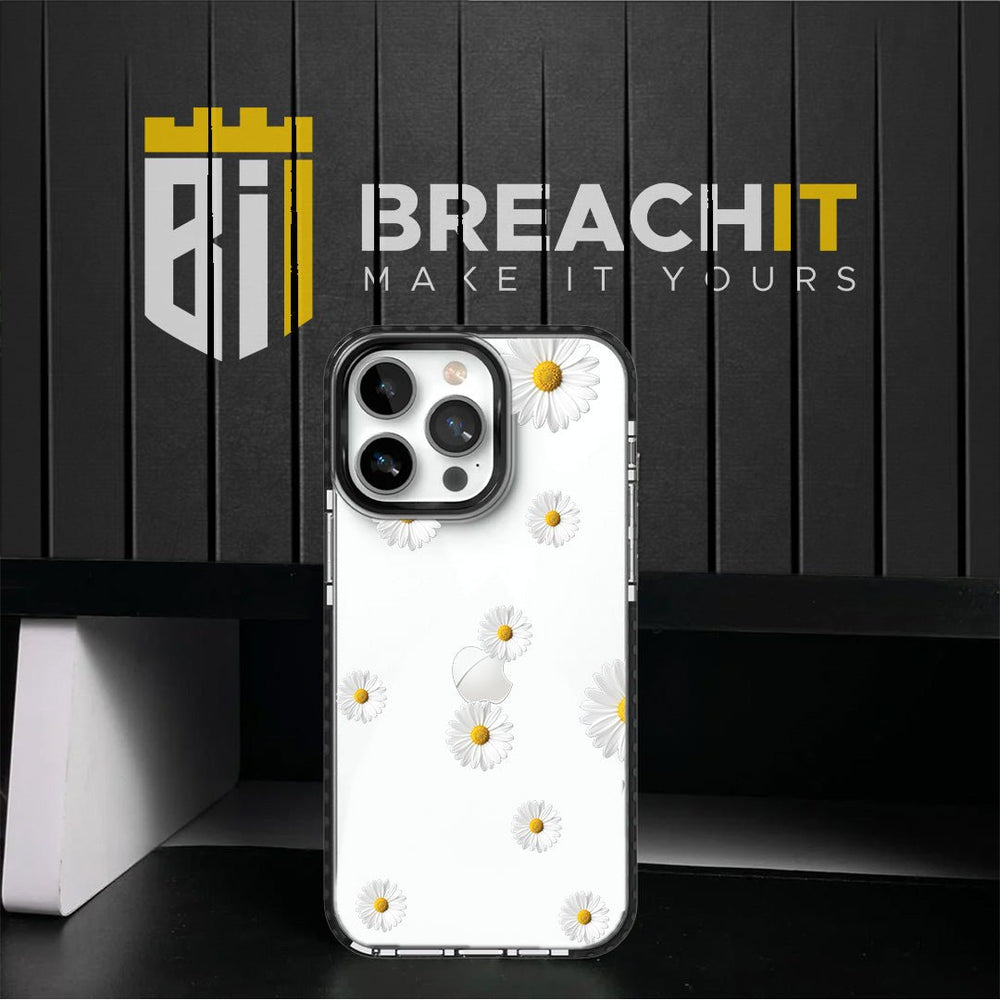 PC032 Flowers Acrylic Black Border Mobile Case - BREACHIT