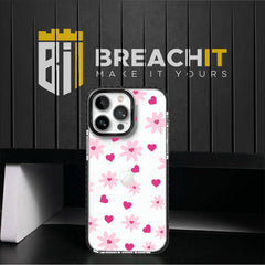 PC036 Hearts and Flowers Acrylic Black Border Mobile Case - BREACHIT